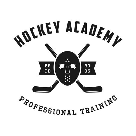 Set of vintage retro winter sport hockey emblem, logo, badge, label. mark, poster or print. Monochrome Graphic Art. vector illustration. engraving styleのイラスト素材