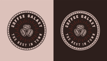 Set of vintage retro coffee emblem, logo, badge, label. mark, poster or print. Monochrome Graphic Art. Vector Illustration.のイラスト素材