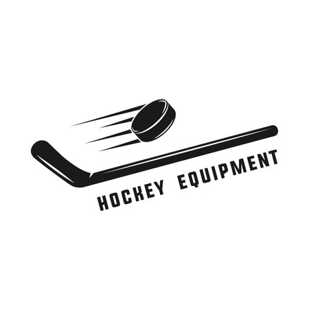 Set of vintage retro winter sport hockey emblem, logo, badge, label. mark, poster or print. Monochrome Graphic Art. Vector Illustration. Engraving styleのイラスト素材