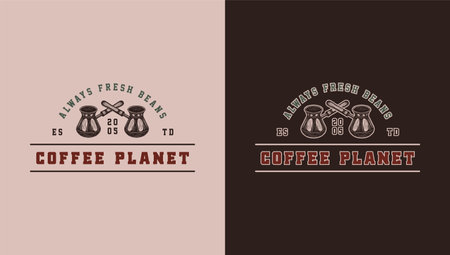 Set of vintage retro coffee emblem, logo, badge, label. mark, poster or print. Monochrome Graphic Art. Vector Illustration.のイラスト素材