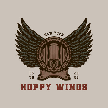 Vintage retro beer brewing emblem, logo, badge, label. mark, poster or print. Monochrome Graphic Art. Engraving style vecctor Illustrationのイラスト素材