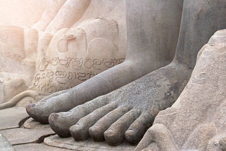 India Shravanabelagola legs of a statueの写真素材