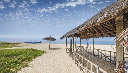Tropical beach house in South indiaの写真素材