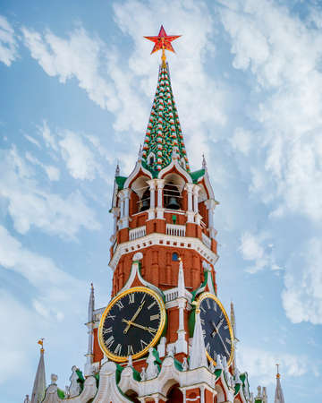 The Kremlin Clock or Kremlin chimes is a historic clock on the Spasskaya Tower of the Moscow Kremlin. Russiaの写真素材