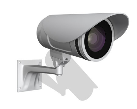surveillance outdoor camera isolated on white background  3d render