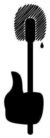 Toilet bowl brush isolated on whiteの写真素材