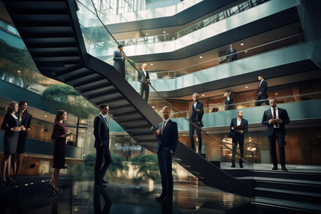 Group of Business People in Office Buildingの素材