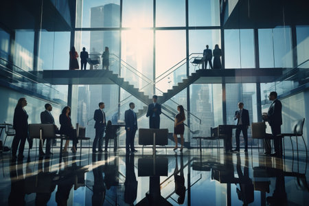 Group of Business People in Office Buildingの素材