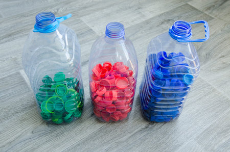 waste recycling. Selective focus, plastic bottle for recycle waste, Waste separation concept....