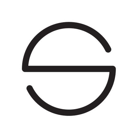 Induction adapter icon. Thin line art template . Black simple illustration. Contour isolated vector image on white background. Steel disc for induction hob in kitchenのイラスト素材