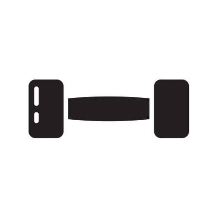 Cutout silhouette dumbbell icon. Outline template for sport goods and shop. Black and white simple illustration. Flat hand drawn isolated vector image on white backgroundのイラスト素材