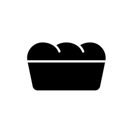 Bread, silhouette. Outline icon of rectangular loaf of fresh bread. Black simple illustration of bakery products. Bakeshop logo. Flat isolated vector image on white backgroundのイラスト素材