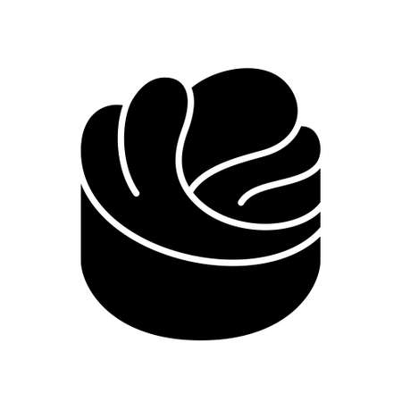 Cruffin or craffin silhouette icon. Contour isolated pictogram on white backgroundのイラスト素材