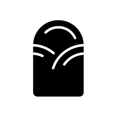 Cruffin cake silhouette icon. Black simple vector of puff pastry bakery. Contour isolated pictogram on white backgroundのイラスト素材