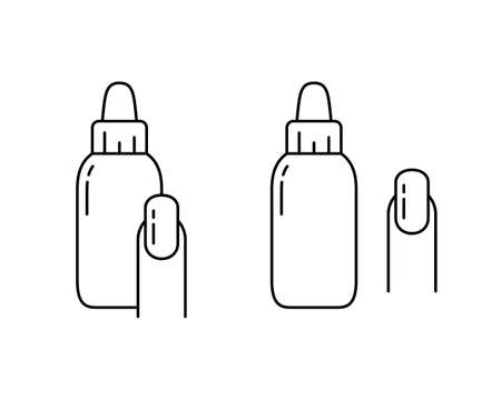 Cuticle remover gel linear icon. Outline simple vector. Contour isolated pictogram on white backgroundのイラスト素材