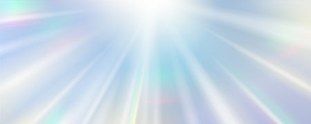 Glitter prism light background with radial light from the upper center. Vector illustration.のイラスト素材