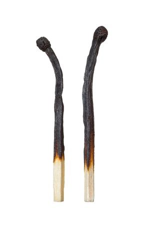 Two burned matches turned away from each other  The Symbol of the divorce の写真素材