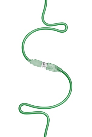 Usb cable in the form of a dollar sign の写真素材