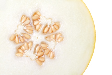 Cut ripe melon  Core in the form of a cross or a starの写真素材