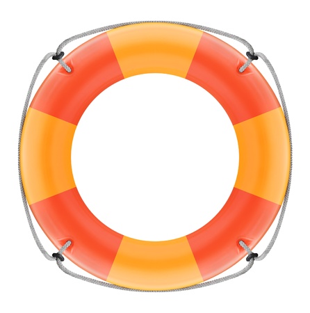 Lifebuoy on a white backgroundの写真素材