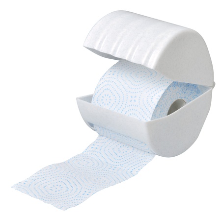 Toilet paper in plastic coverの写真素材