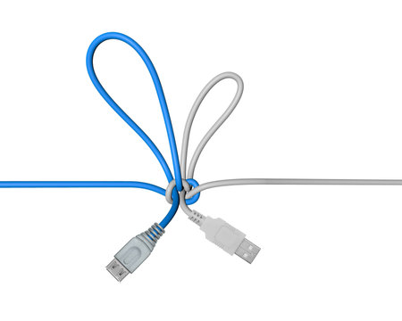USB wire tied in a knot