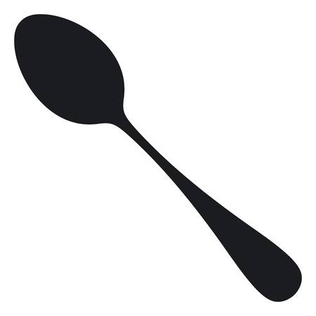 Spoon  Silhouette on white background のイラスト素材