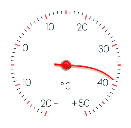 Symbol hot weather or global Warming  Arrow of the thermometer melt and bend from high temperature