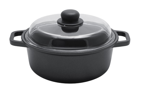 saucepan on a white backgroundの写真素材