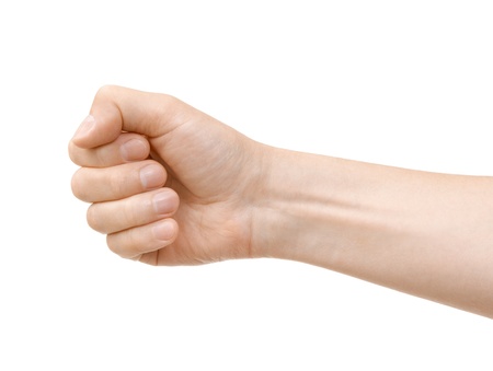 hand hold something on a white backgroundの写真素材