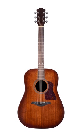 acoustic guitar on white backgroundの写真素材