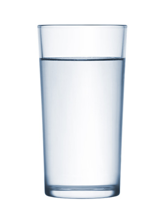 glass of water on white backgroundの写真素材