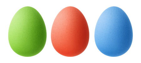 easter eggs on a white の写真素材