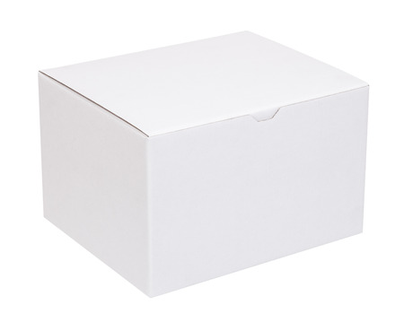 Cardboard box on a white backgroundの写真素材