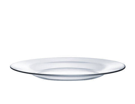 Glass plate on white backgroundの写真素材