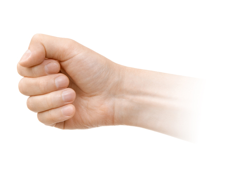 hand hold something on a white backgroundの写真素材