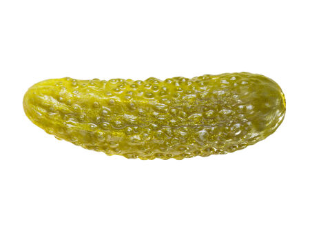 Marinated cucumber isolated on whiteの写真素材