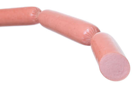 Sausages on a white backgroundの写真素材