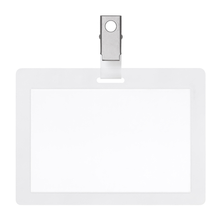 Blank badge isolated on white backgroundの写真素材