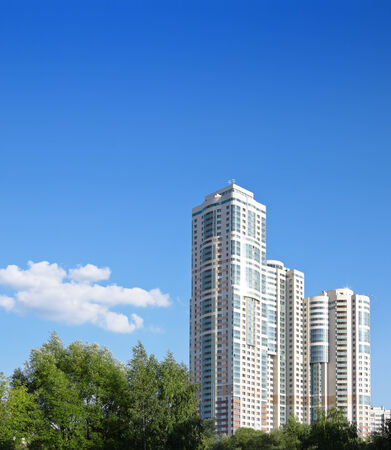 apartment house against the blue skyの写真素材