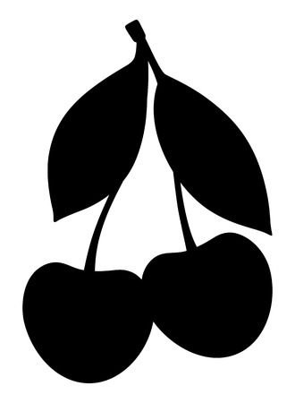 Cherry silhouetteのイラスト素材