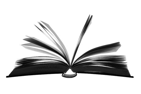 Open book. Silhouette on a white background.の写真素材
