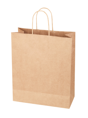 paper bag for shopping on white backgroundの写真素材