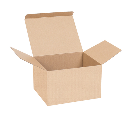 cardboard box on a white backgroundの写真素材