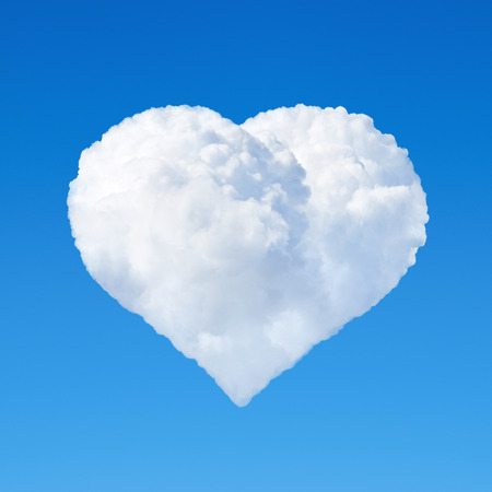 heart from cloud in the blue skyの写真素材