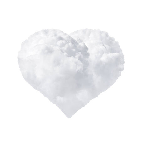 heart from cloud on a white backgroundの写真素材