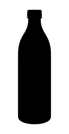 Silhouette bottle of milk or other beverage on a white backgroundのイラスト素材