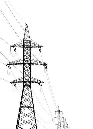 high voltage posts on a white background
