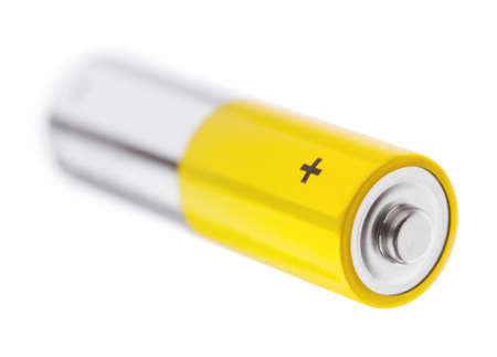 Battery on a white backgroundの写真素材