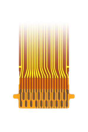 flat ribbon cable on a white backgroundの写真素材